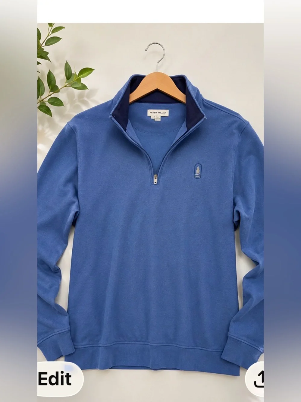 Peter Millar Blue Performance Quarter Zip Golf Pullover Men’s Medium